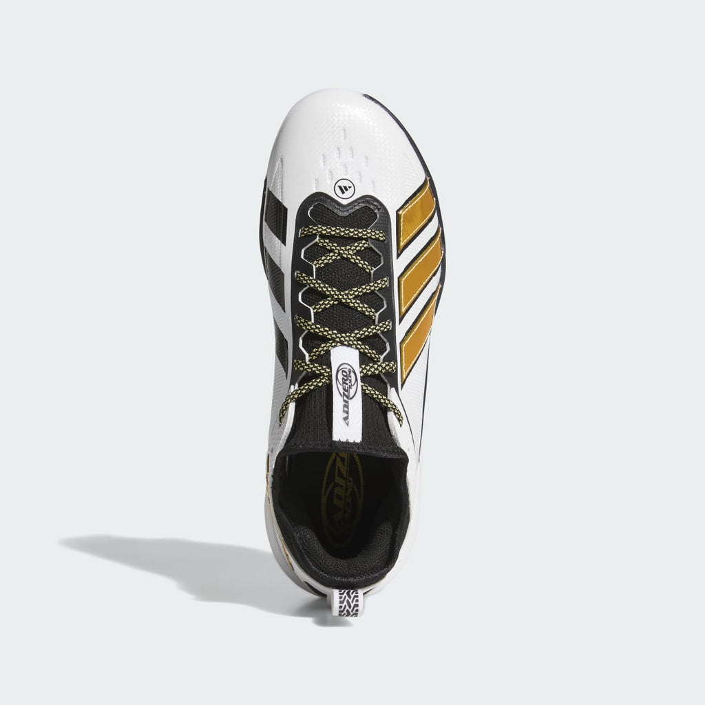 Adidas Men's Adizero Impact 3 Baseball Cleats - Cloud White / Gold Metallic / Core Black - Image 2