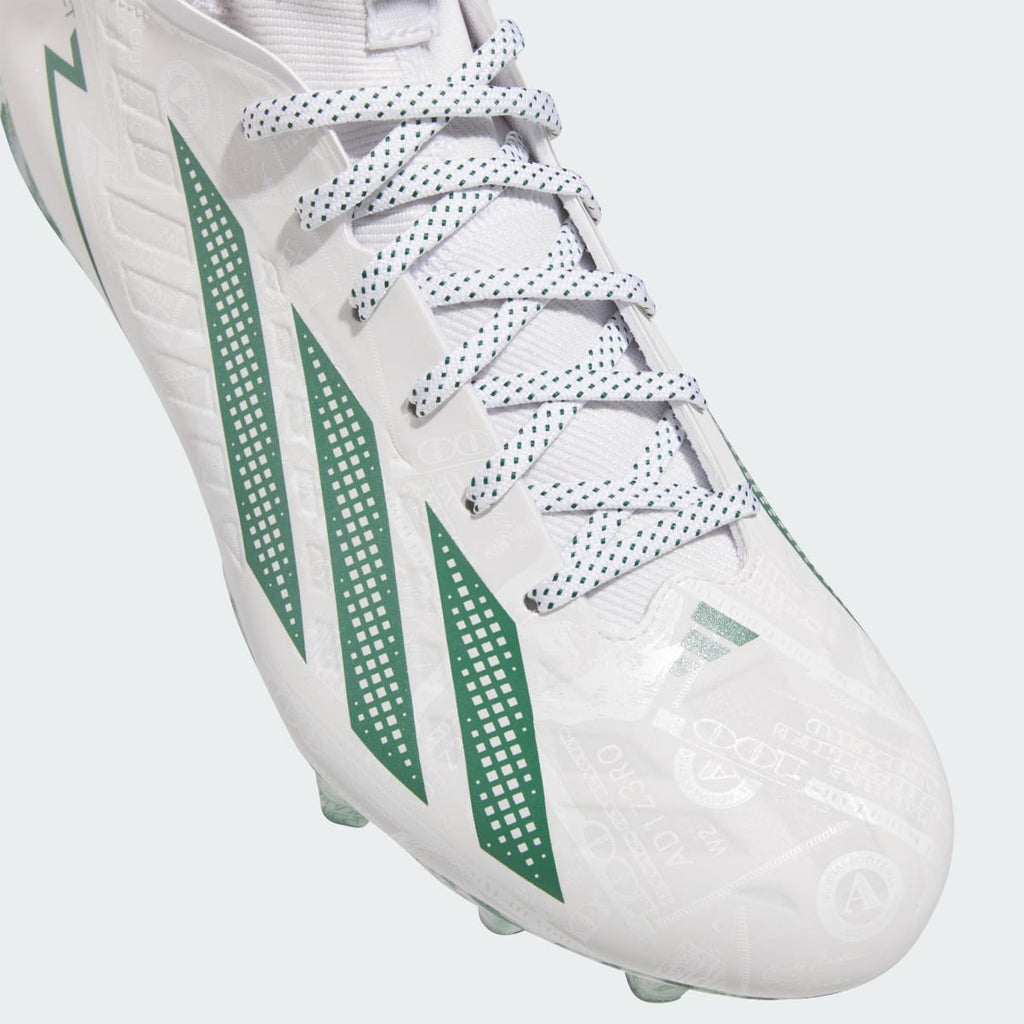 Adidas Men's Adizero Impact II Currency Neutral Football Cleats - Cloud White / Dark Green / Cloud White - Image 9