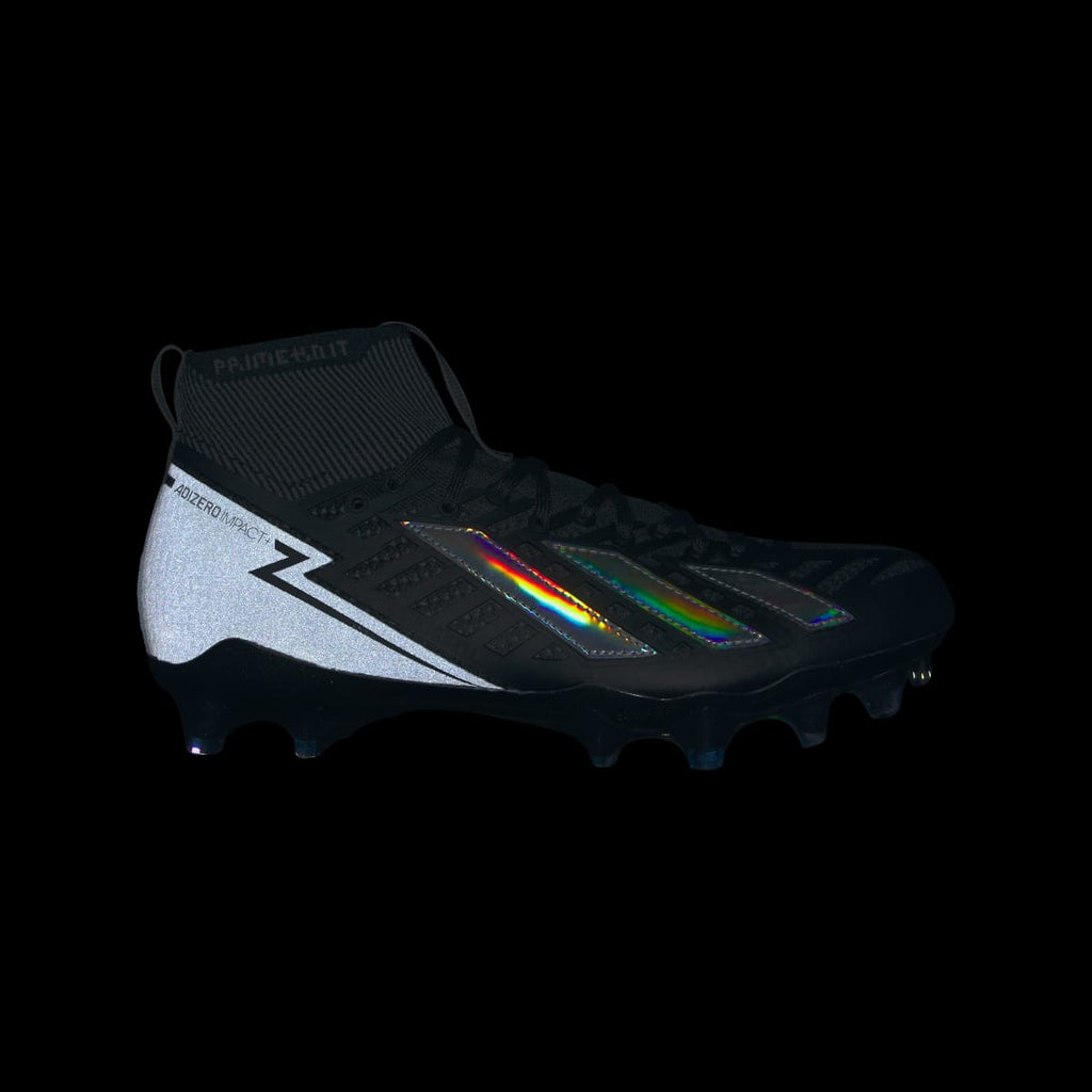 Adidas Men's Adizero Impact + II Football Cleats - Core Black / Silver Metallic / Grey Six - Image 2
