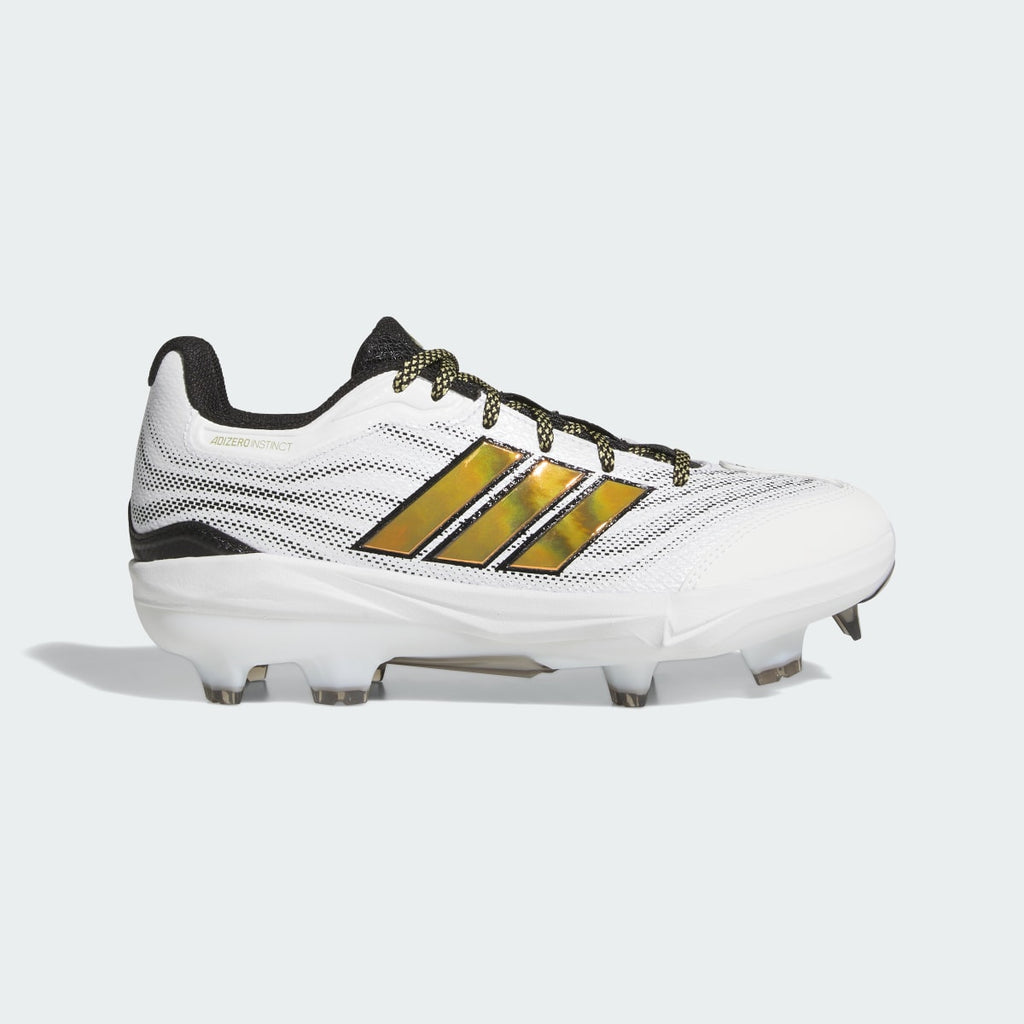 Adidas Women's Adizero Instinct 3 Softball Cleats - Cloud White / Gold Metallic / Core Black - Image 1