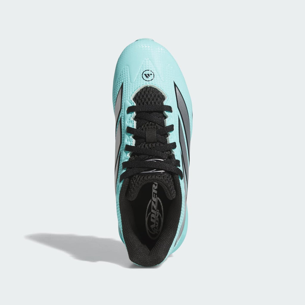 Adidas Kids' Adizero Instinct Cleats Molded Rubber Kids 2.0 Racing Team - Flash Aqua / Silver Metallic / Core Black - Image 2