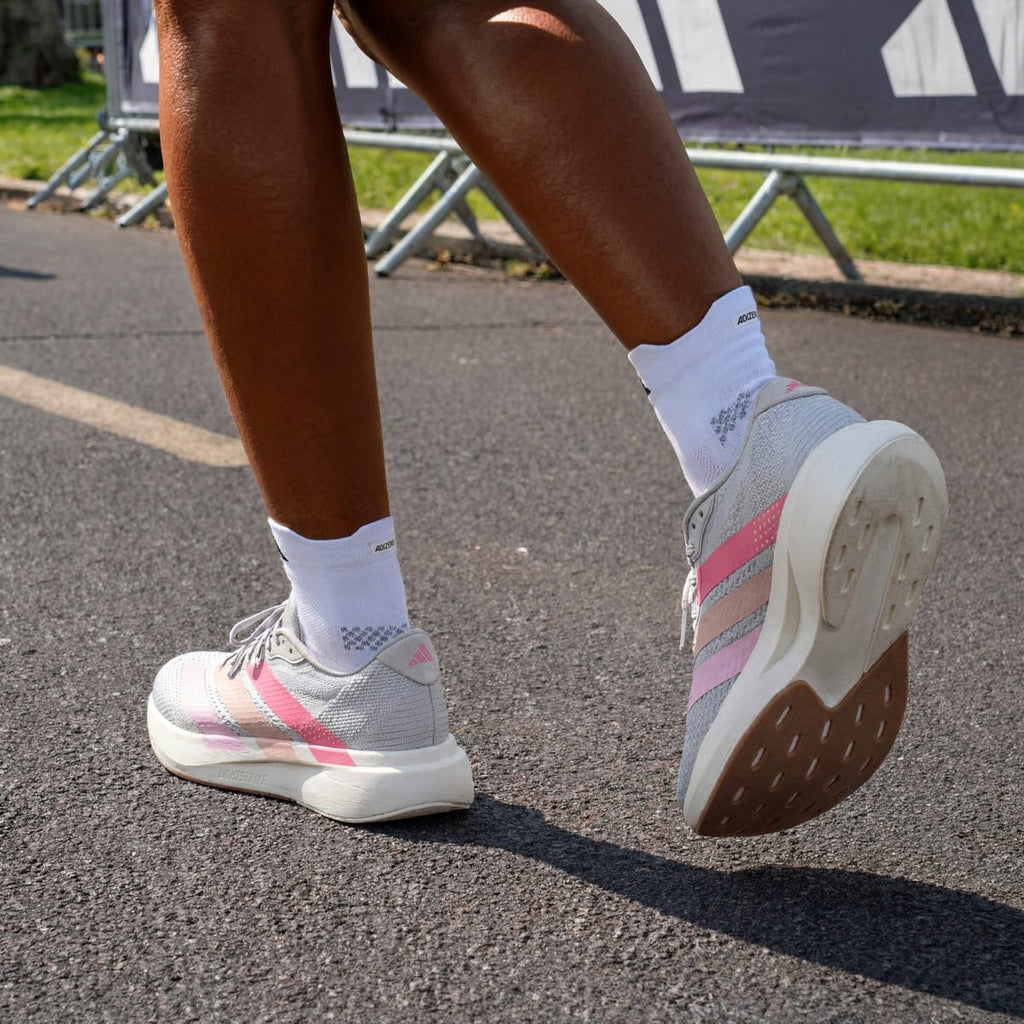 Adidas Women's Adizero Pacer Shoes - Grey One / Bliss Pink / Core White - Image 6