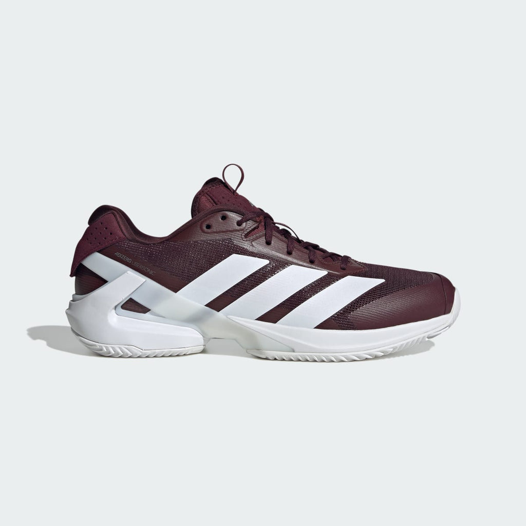 Adidas Men's Adizero Ubersonic 5 Clay Tennis Shoes - Maroon / Silver Metallic / Core Black - Image 1