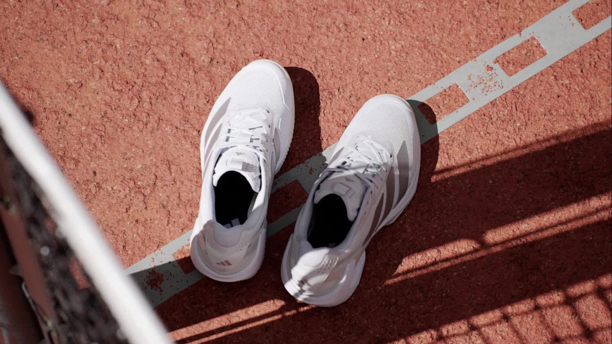 Adidas Women's Adizero Ubersonic 5 Clay Tennis Shoes - Cloud White / Silver Metallic / Cloud White - Image 2