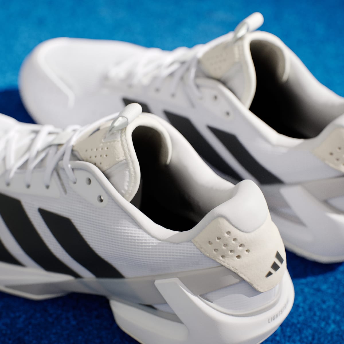 Adidas Men's Adizero Ubersonic 5 Tennis Shoes - Cloud White / Core Black / Silver Metallic - Image 9