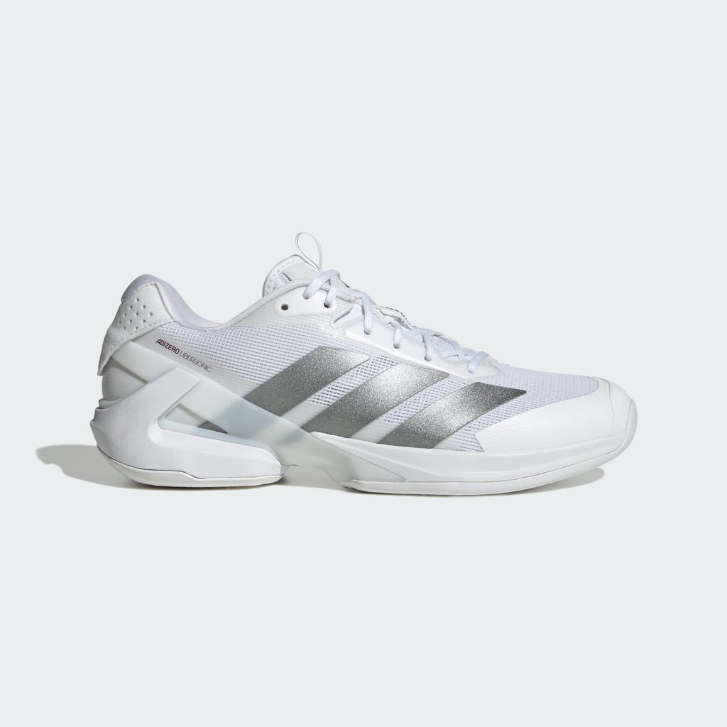 Adidas Men's Adizero Ubersonic 5 Tennis Shoes - Cloud White / Tech Grey Metallic / Maroon - Image 1