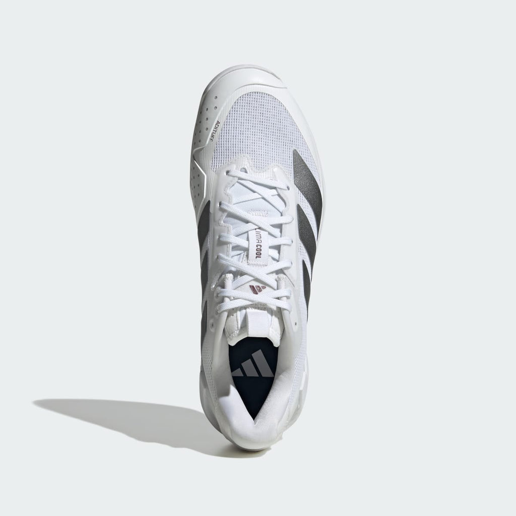Adidas Men's Adizero Ubersonic 5 Tennis Shoes - Cloud White / Tech Grey Metallic / Maroon - Image 2