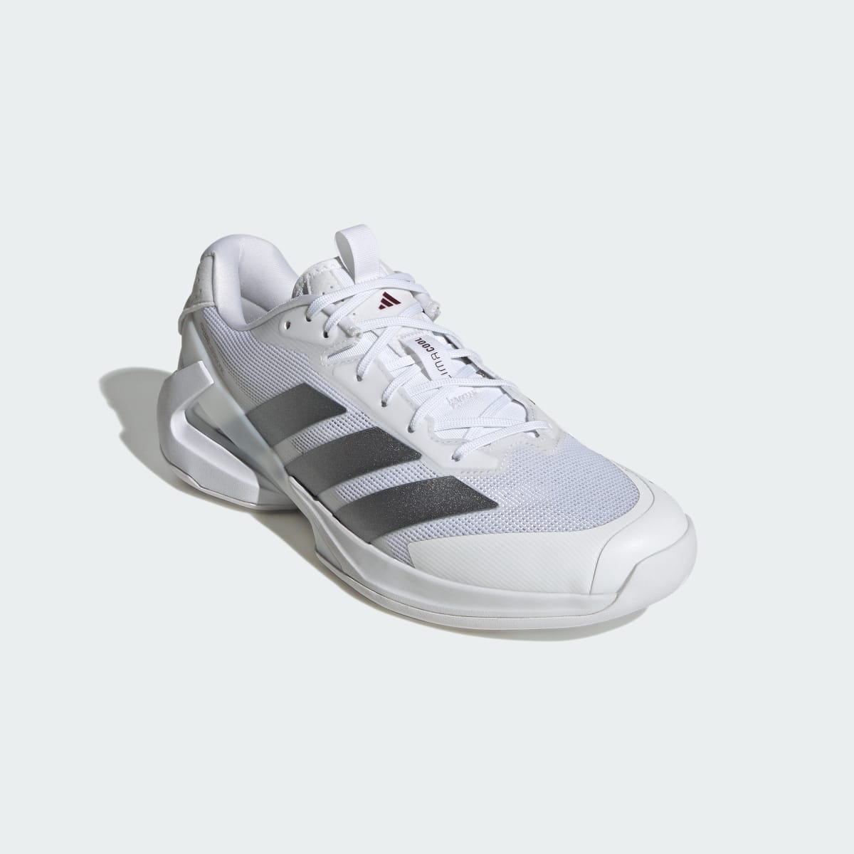 Adidas Men's Adizero Ubersonic 5 Tennis Shoes - Cloud White / Tech Grey Metallic / Maroon - Image 4