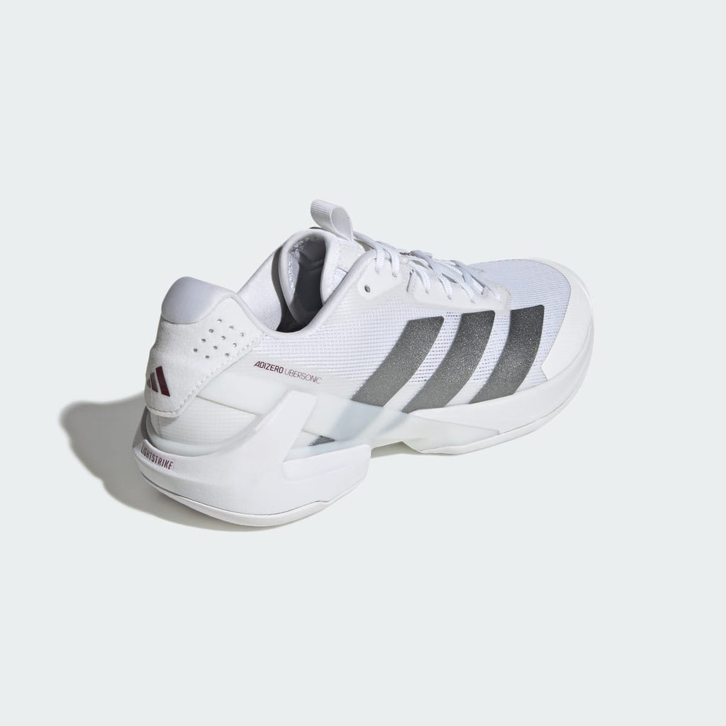 Adidas Men's Adizero Ubersonic 5 Tennis Shoes - Cloud White / Tech Grey Metallic / Maroon - Image 5