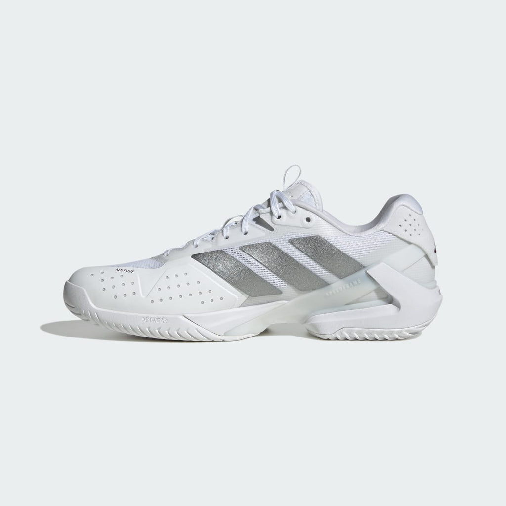 Adidas Men's Adizero Ubersonic 5 Tennis Shoes - Cloud White / Tech Grey Metallic / Maroon - Image 6
