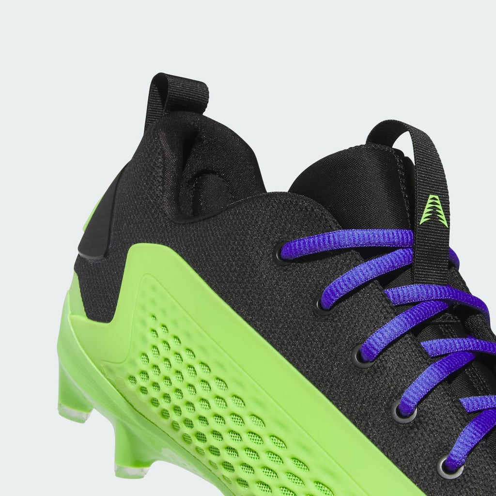 Adidas Men's Anthony Edwards 1 Low American Football Cleat - Core Black / Semi Solar Green / Solar Purple - Image 9