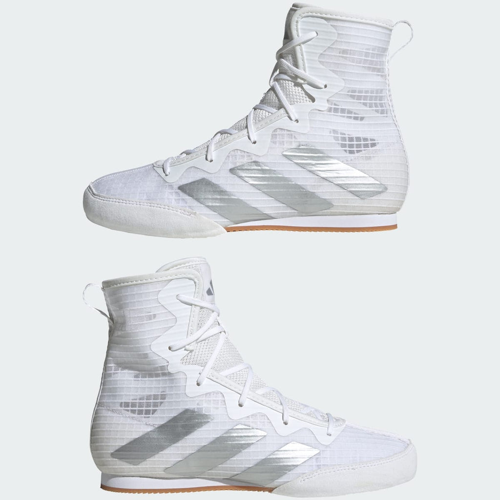 Adidas Kids' BOX HOG 4 K Shoes - Cloud White / Silver Metallic / Core Black - Image 7
