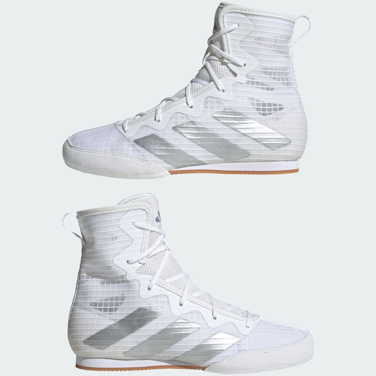 Adidas Kids' BOX HOG 4 K Shoes - Cloud White / Silver Metallic / Core Black - Image 7