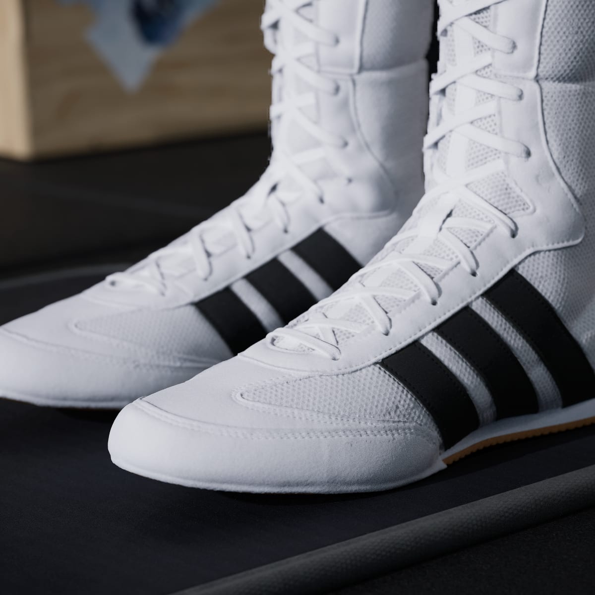 Adidas Men's BOX HOG CLASSIC Shoes - Cloud White / Core Black / Cloud White - Image 9
