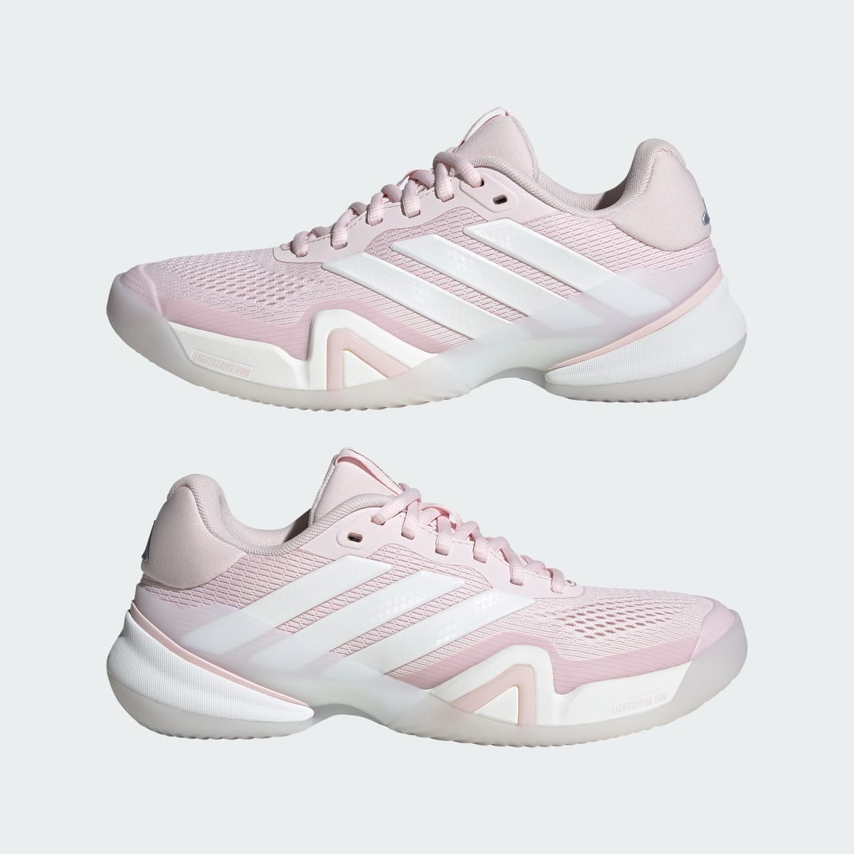 Adidas Women's Barricade 14 Clay Tennis Shoes - Distilled Pink / Cloud White / Cloud White - Image 7