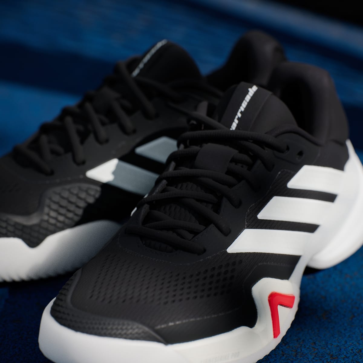 Adidas Men's Barricade 14 Tennis Shoes - Core Black / Zero Metalic / Lucid Red - Image 10