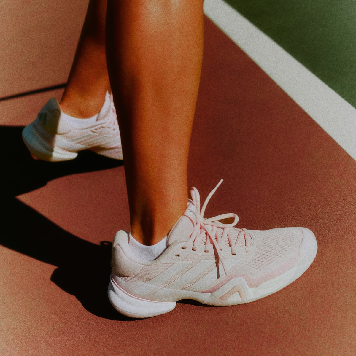 Adidas Women's Barricade 14 Tennis Shoes - Distilled Pink / Cloud White / Cloud White - Image 10