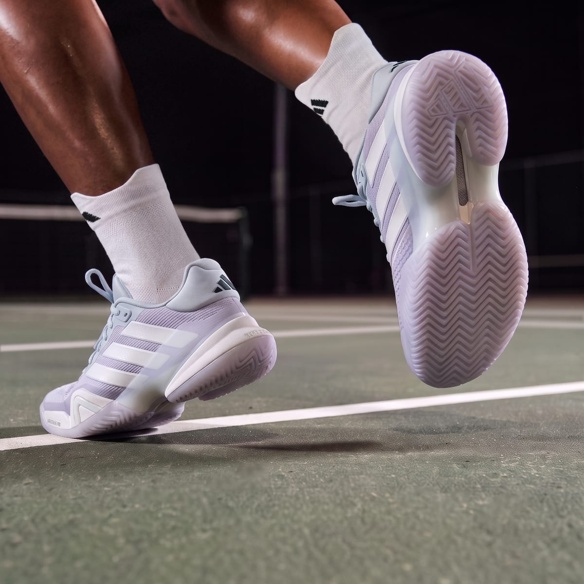 Adidas Women's Barricade 14 Tennis Shoes - Frozen Purple / Cloud White / Aurora Ink - Image 6