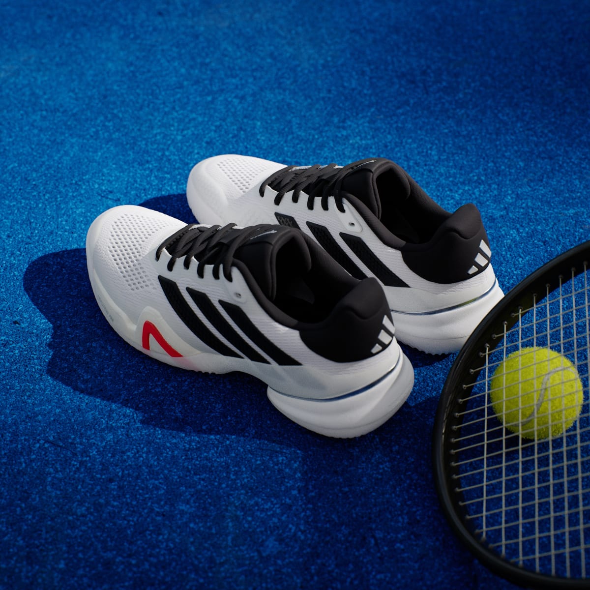 Adidas Men's Barricade 14 Tennis Shoes - Cloud White / Core Black / Lucid Red - Image 6