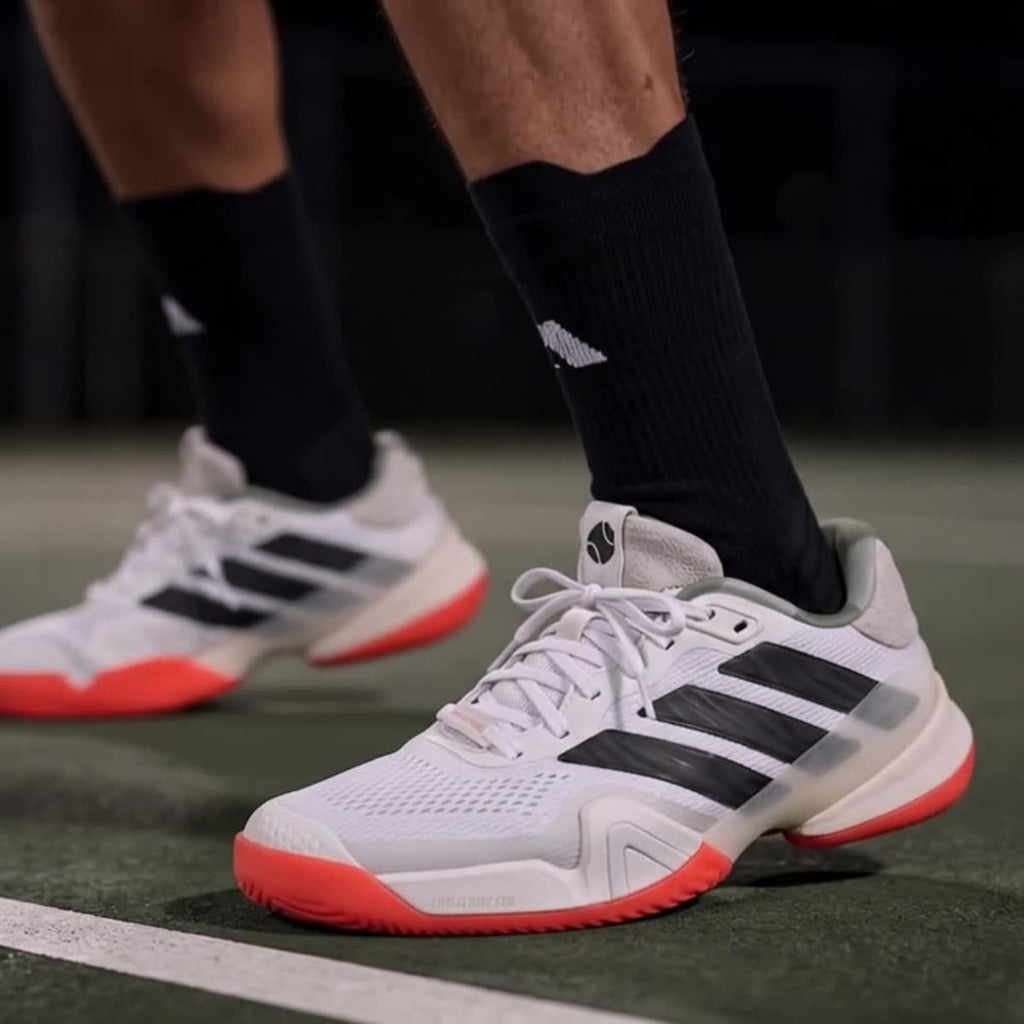 Adidas Men's Barricade 14 Tennis Shoes - Cloud White / Carbon / Wonder White - Image 2