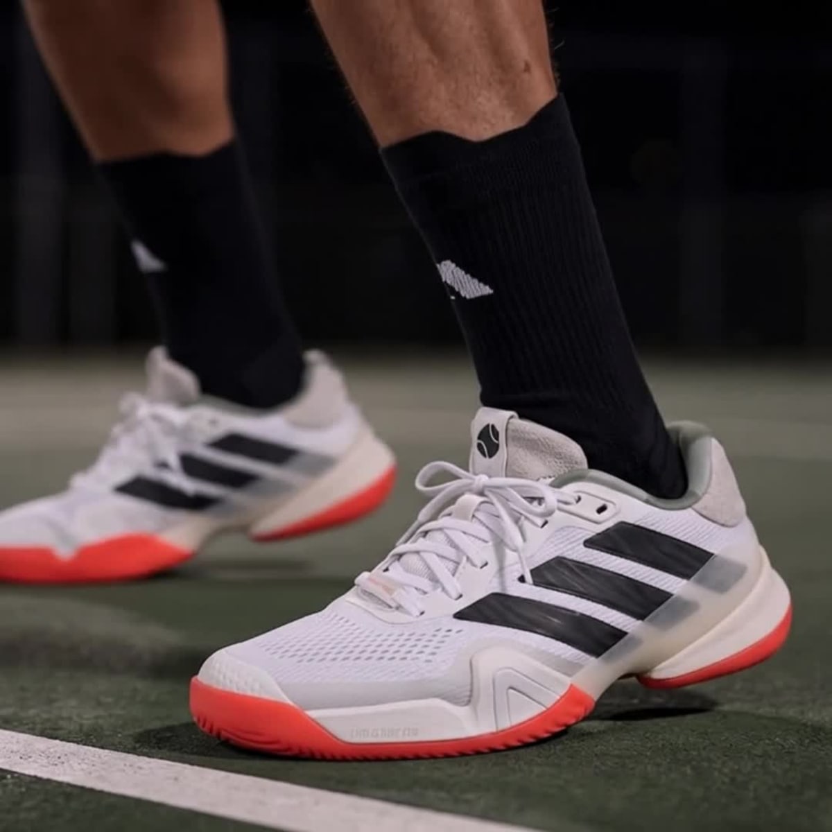 Adidas Men's Barricade 14 Tennis Shoes - Cloud White / Carbon / Wonder White - Image 2