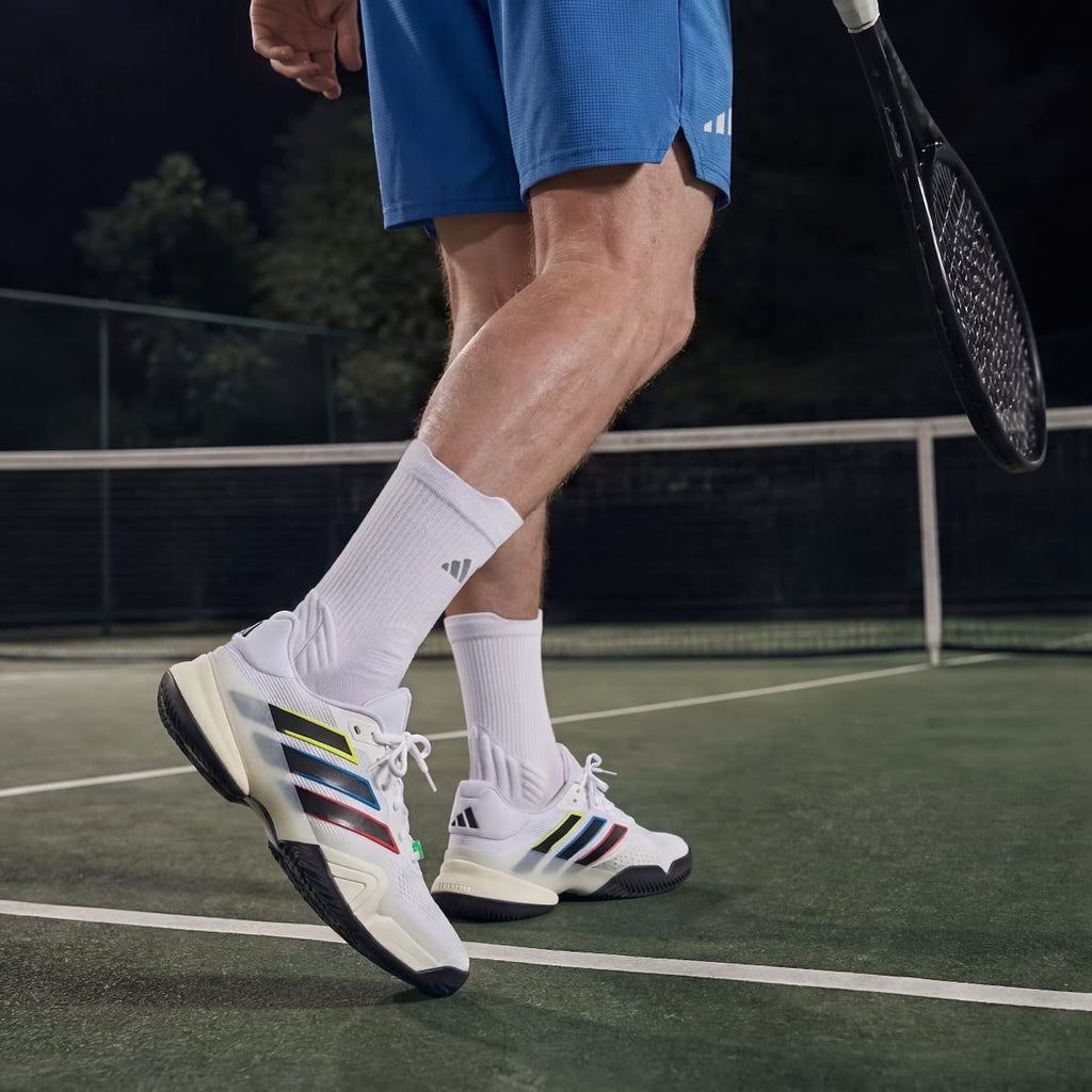 Adidas Men's Barricade 14 Tennis Shoes - Cloud White / Core Black / Cream White - Image 6