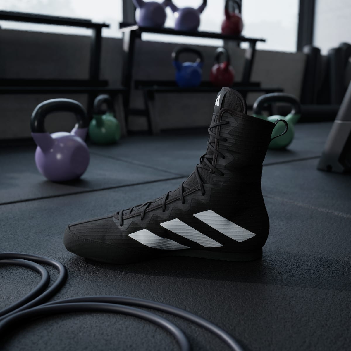 Adidas Men's Box Hog 4 Shoes - Core Black / Cloud White / Core Black - Image 7