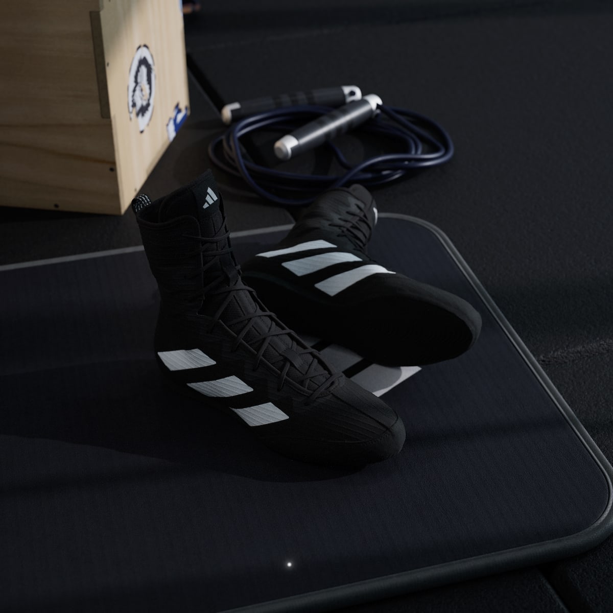 Adidas Men's Box Hog 4 Shoes - Core Black / Cloud White / Core Black - Image 8