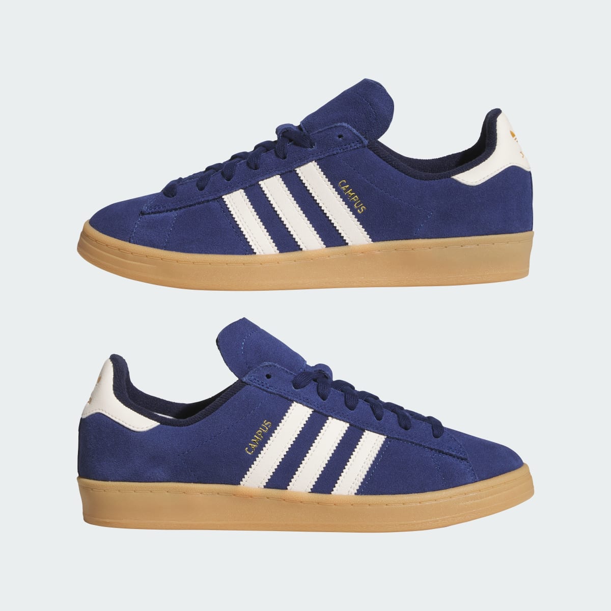 Adidas Men's CAMPUS ADV Shoes - Dark Blue / Chalk White / Gum - Image 7