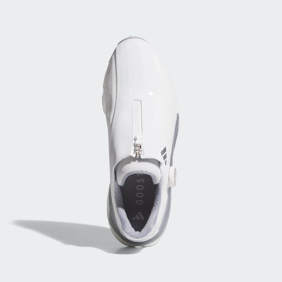Adidas Men's CODECHAOS 27 BOA SPIKELESS GOLF SHOES - Cloud White / Silver Metallic / Halo Silver - Image 2