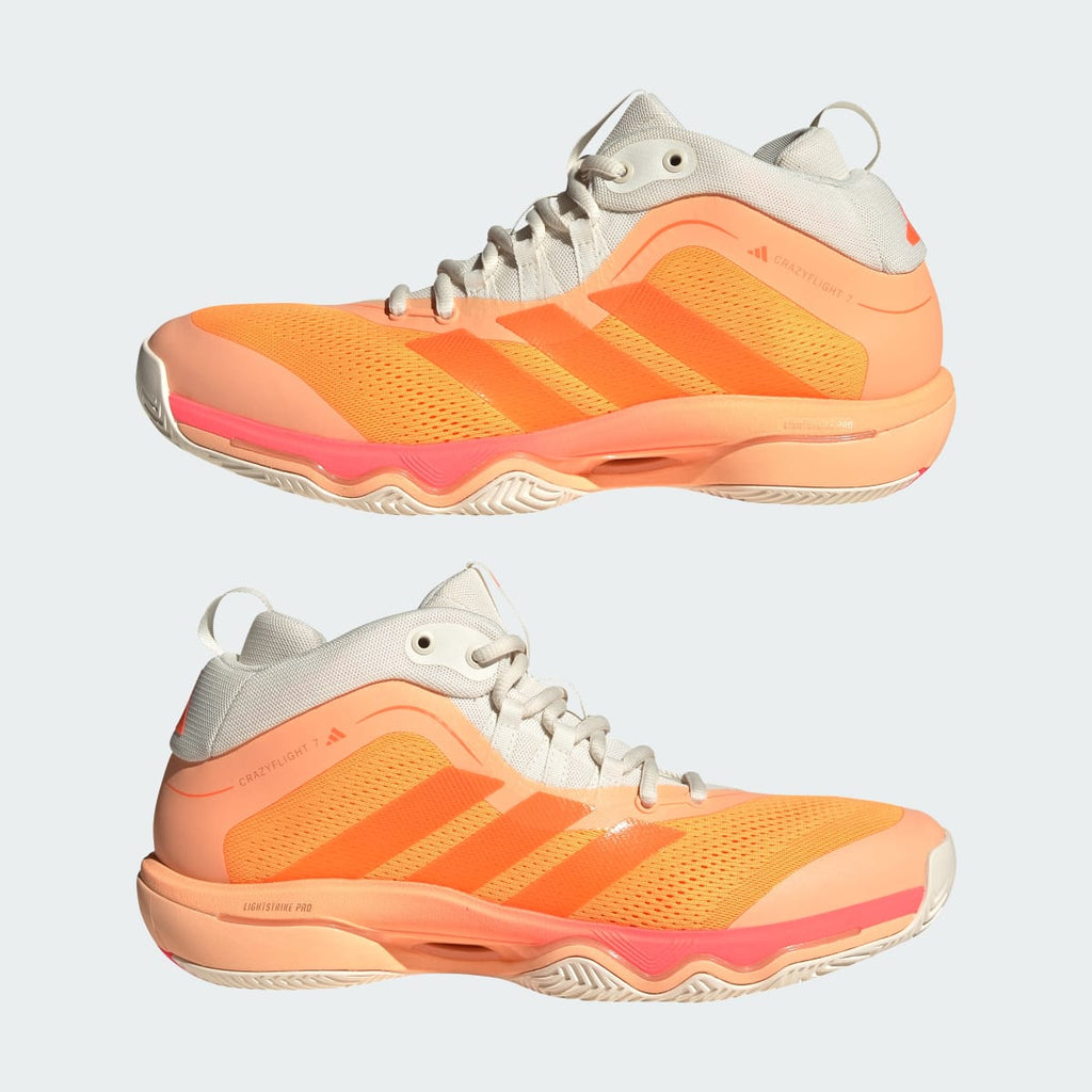Adidas Men's CRAZYFLIGHT 7 SHOES - Lucid Tangerine / Lucid Orange / Off White - Image 7
