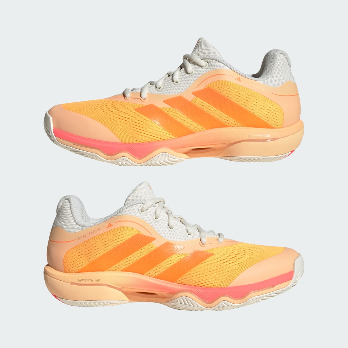 Adidas Men's CRAZYFLIGHT 7 Shoes - Lucid Tangerine / Lucid Orange / Off White - Image 7