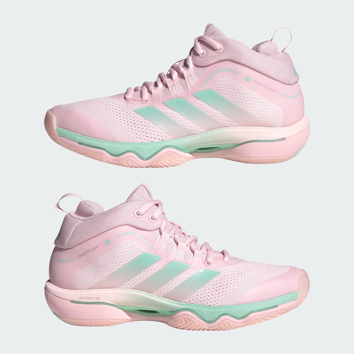Adidas Women's CRAZYFLIGHT 7 Shoes - Distilled Pink / Clear Mint / Distilled Pink - Image 8