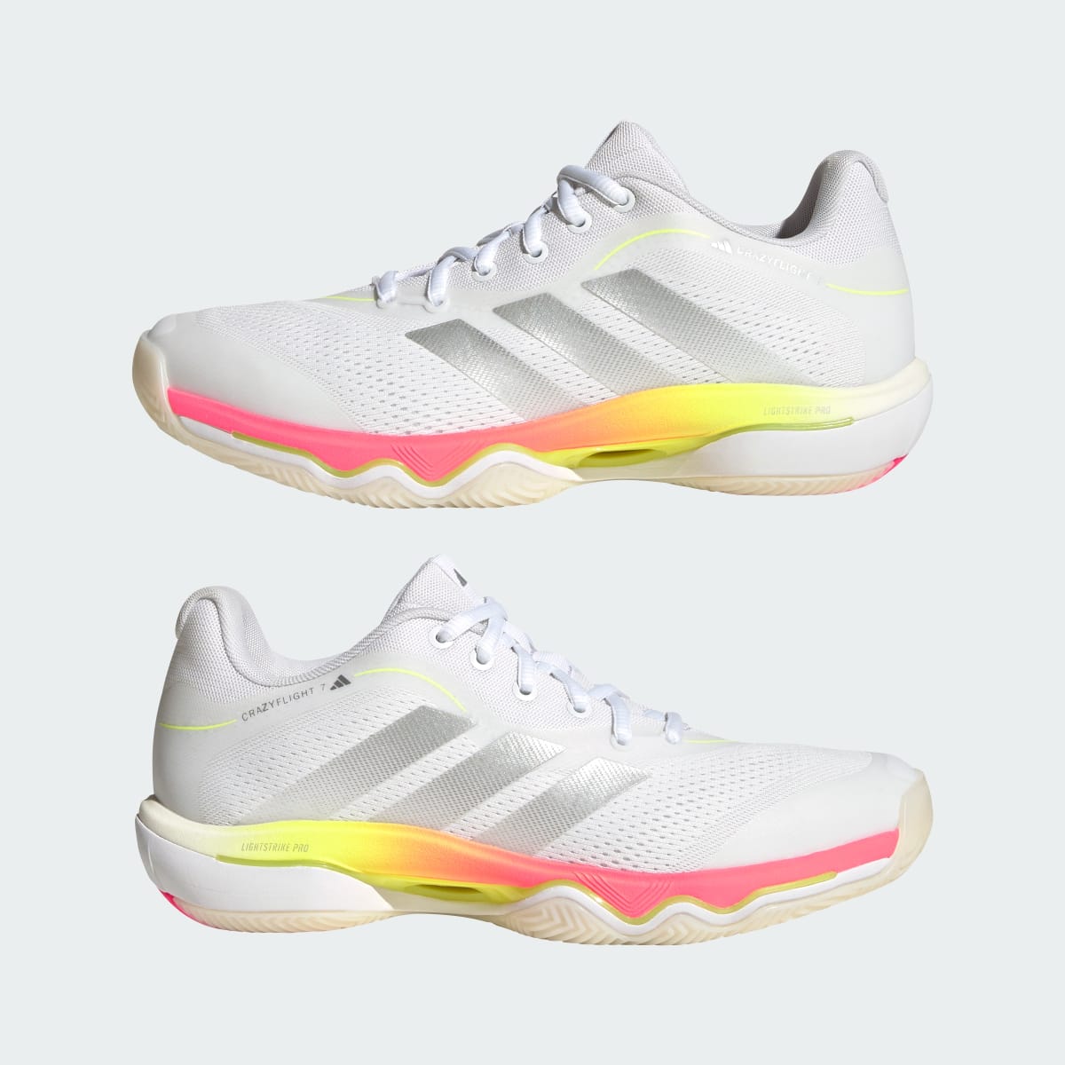 Adidas Women's CRAZYFLIGHT 7 Shoes - Cloud White / Tech Grey Metallic / Solar Turbo - Image 7