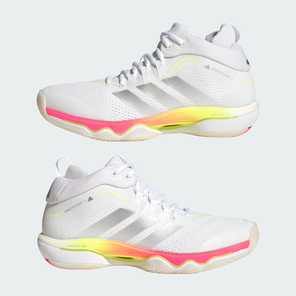 Adidas Women's CRAZYFLIGHT 7 Shoes - Cloud White / Tech Grey Metallic / Solar Turbo - Image 8