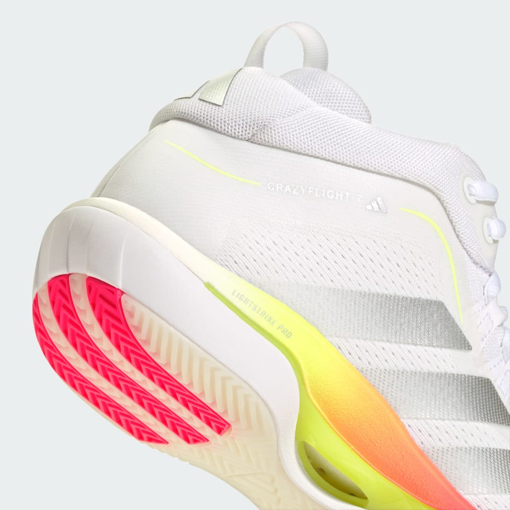 Adidas Women's CRAZYFLIGHT 7 Shoes - Cloud White / Tech Grey Metallic / Solar Turbo - Image 10