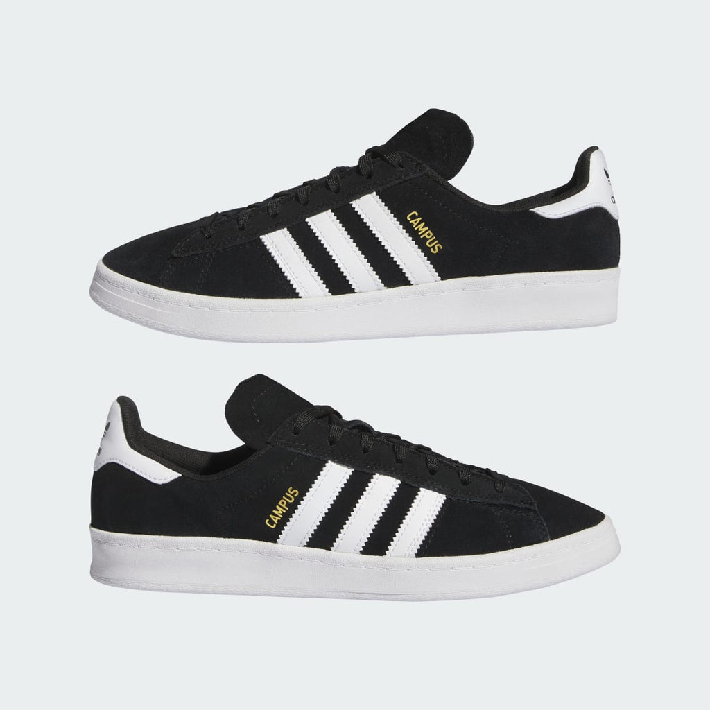 Adidas Men's Campus ADV Shoes - Core Black / Cloud White / Cloud White - Image 7