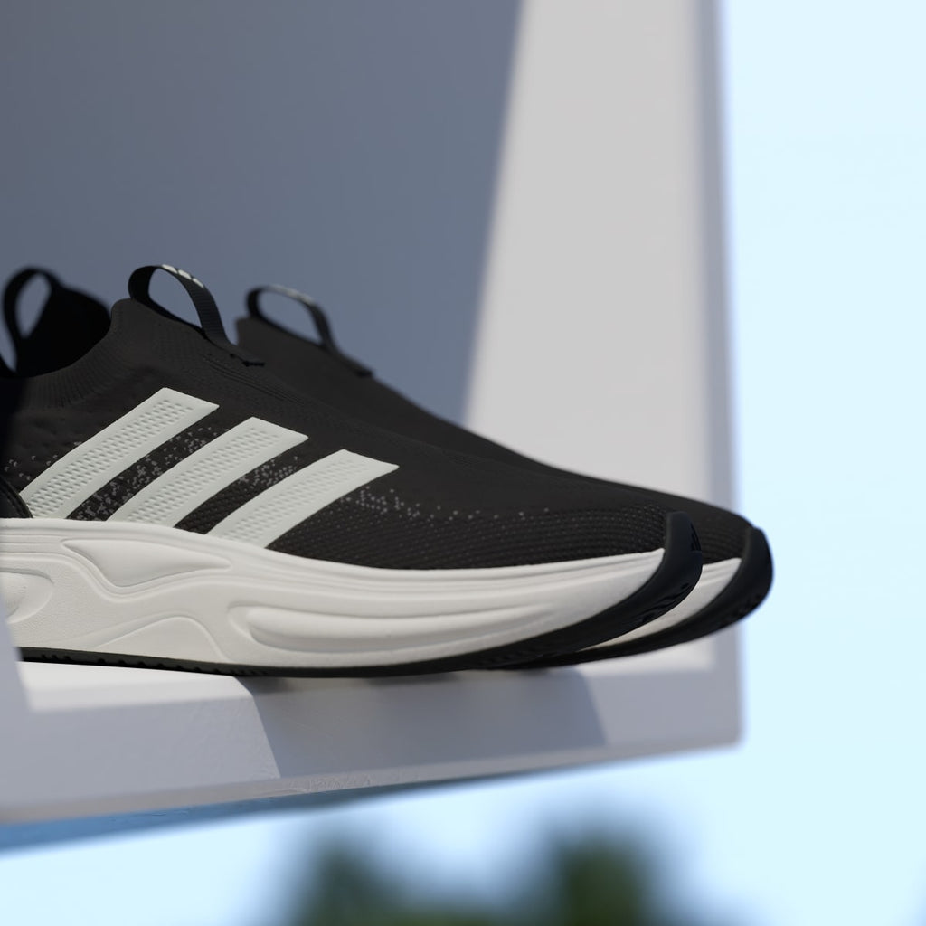 Adidas Men's Cloudfoam Cuxxion Sock Shoes - Core Black / Core White / Grey Five - Image 10