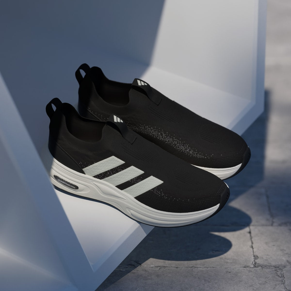Adidas Men's Cloudfoam Cuxxion Sock Shoes - Core Black / Core White / Grey Five - Image 5