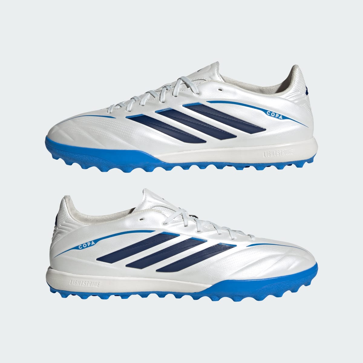 Adidas Men's Copa Pure IV Pro Turf Soccer Shoes - Zero Metalic / Dark Blue / Lucid Ray Blue - Image 8
