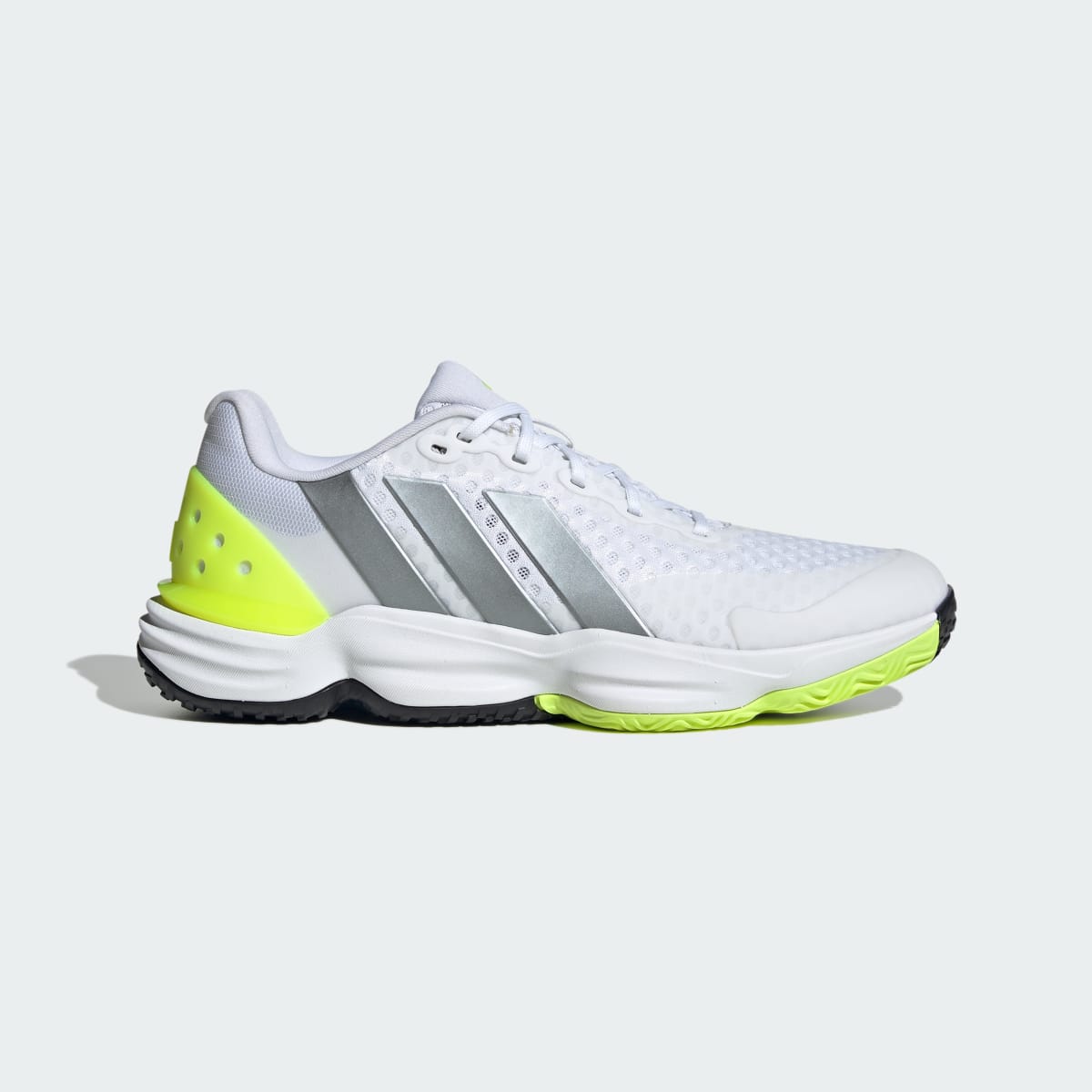 Adidas Men's Court Pickleball 2 Shoes - Cloud White / Tech Grey Metallic / Lucid Lemon - Image 1