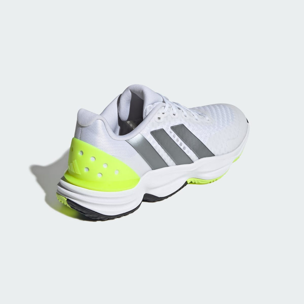 Adidas Men's Court Pickleball 2 Shoes - Cloud White / Tech Grey Metallic / Lucid Lemon - Image 5