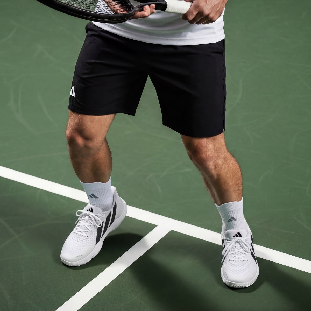 Adidas Men's Court Pickleball 2 Shoes - Cloud White / Core Black / Silver Metallic - Image 4