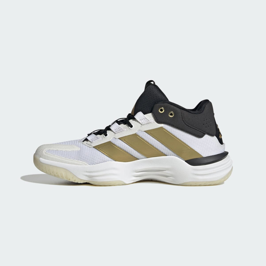 Adidas Men's Court Stabil Indoor Shoes - Cloud White / Gold Metallic / Core Black - Image 6