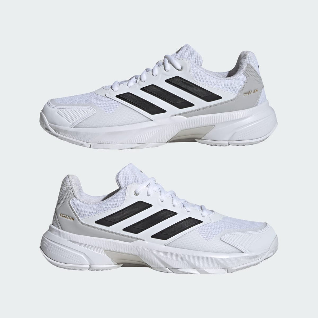 Adidas Men's Courtjam Control 3 Tennis Shoes - Cloud White / Core Black / Grey Two - Image 8