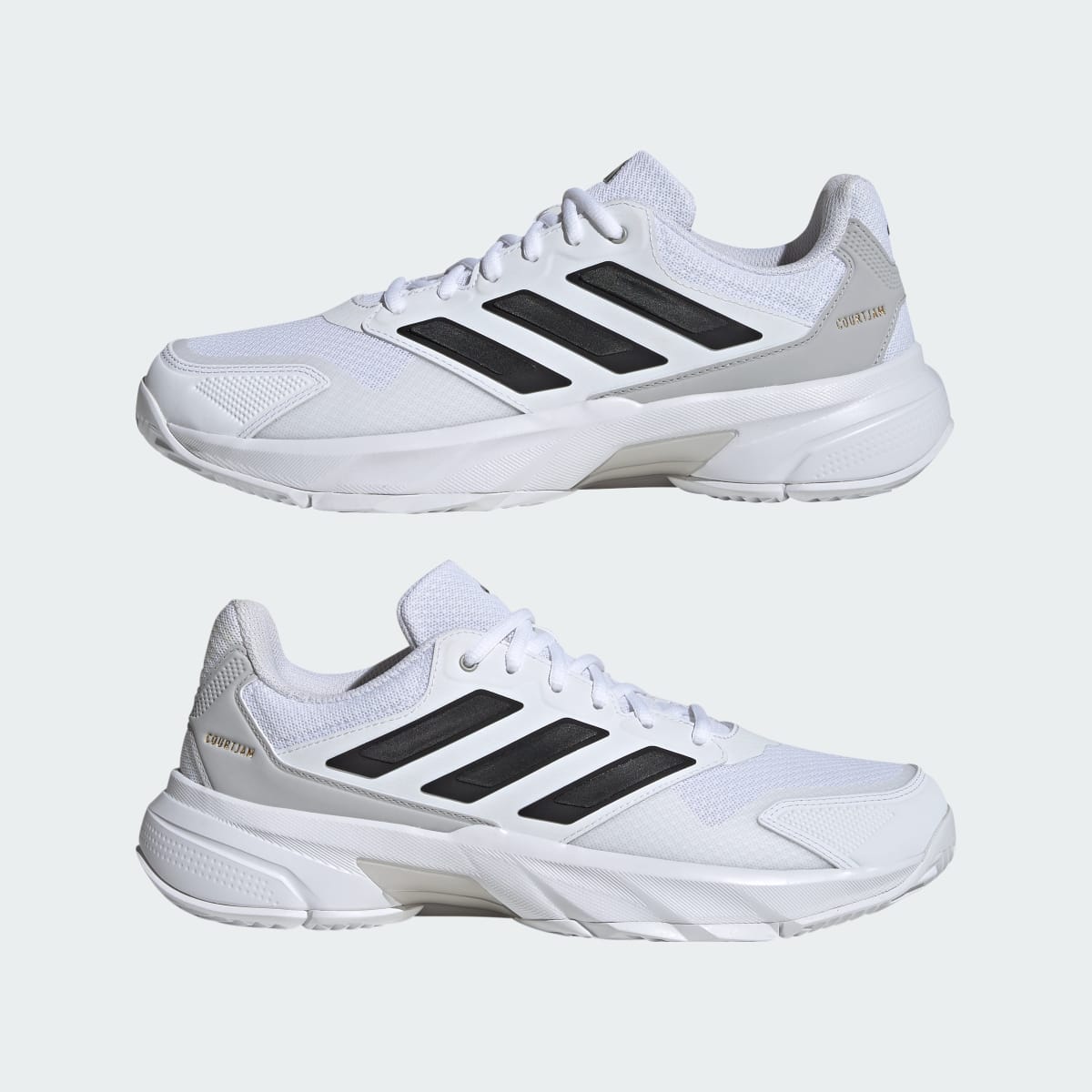 Adidas Men's Courtjam Control 3 Tennis Shoes - Cloud White / Core Black / Grey Two - Image 8