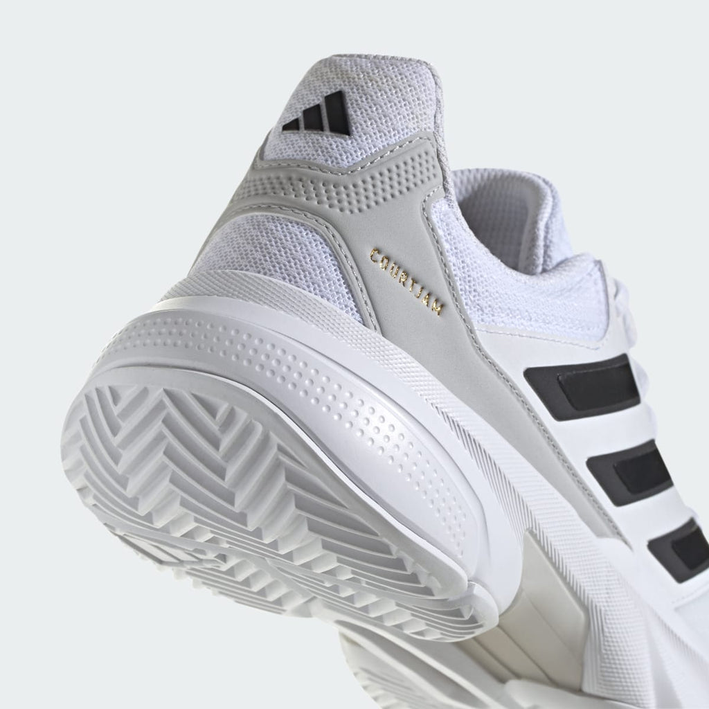Adidas Men's Courtjam Control 3 Tennis Shoes - Cloud White / Core Black / Grey Two - Image 9
