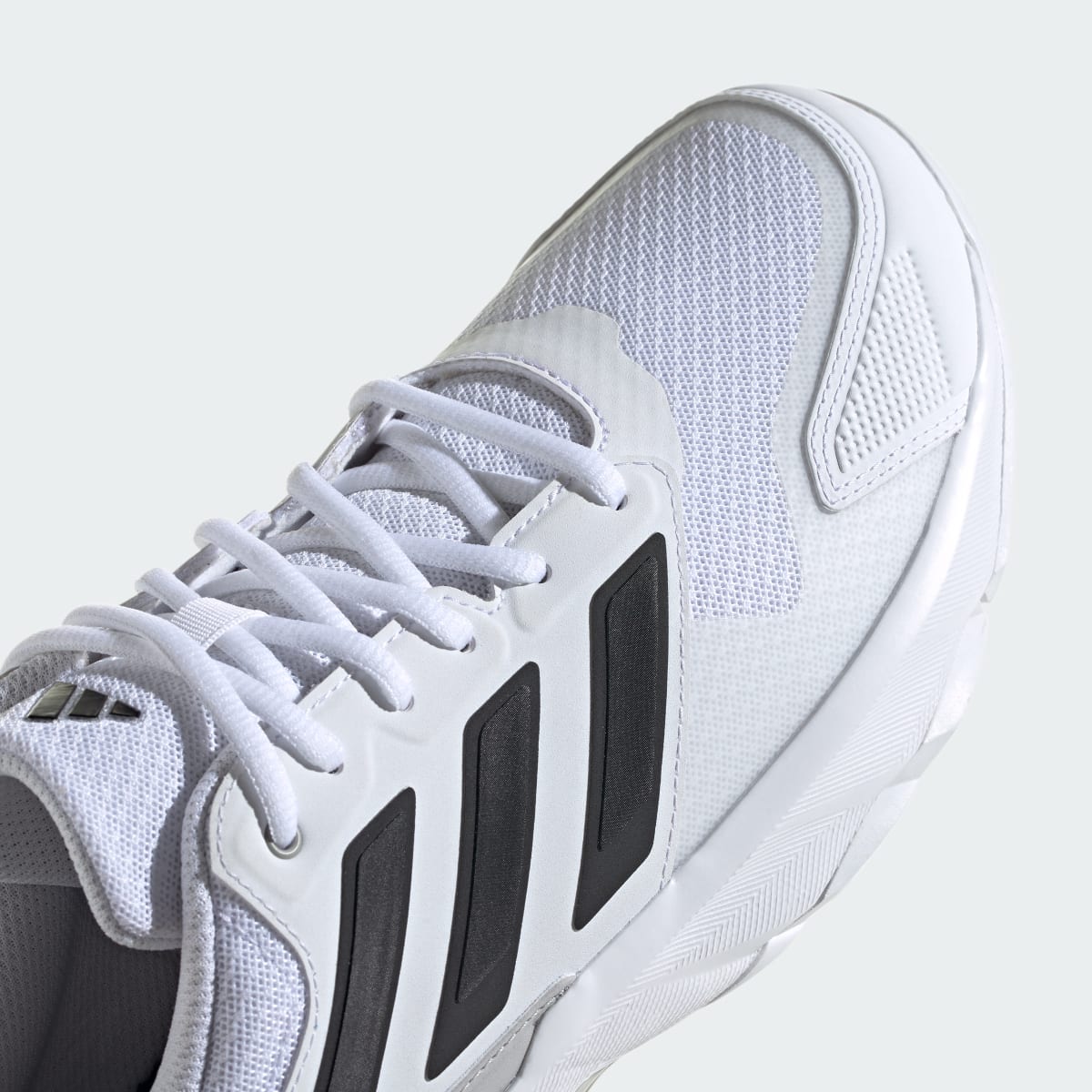 Adidas Men's Courtjam Control 3 Tennis Shoes - Cloud White / Core Black / Grey Two - Image 10