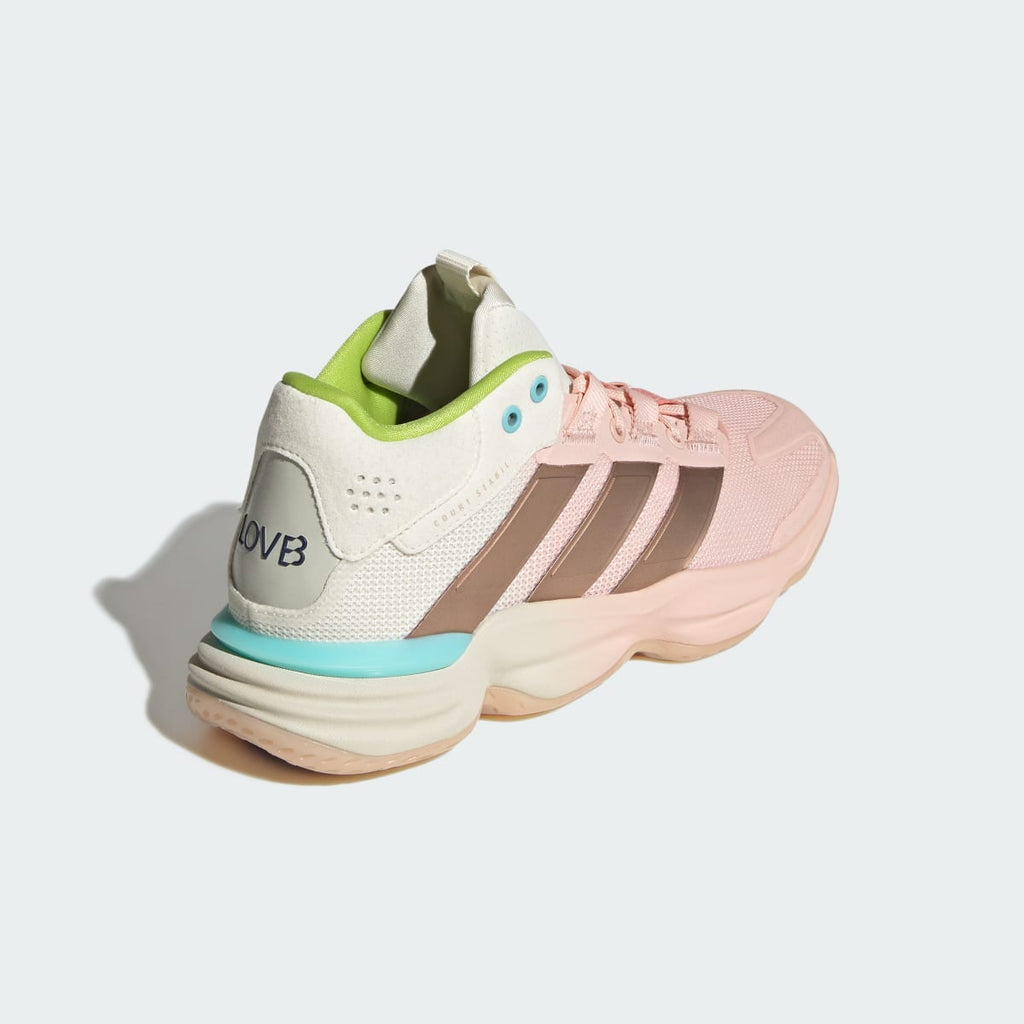 Adidas Women's Courtstabil indoor shoes - Off White / Rose Gold Metallic / Semi Frozen Turbo - Image 5