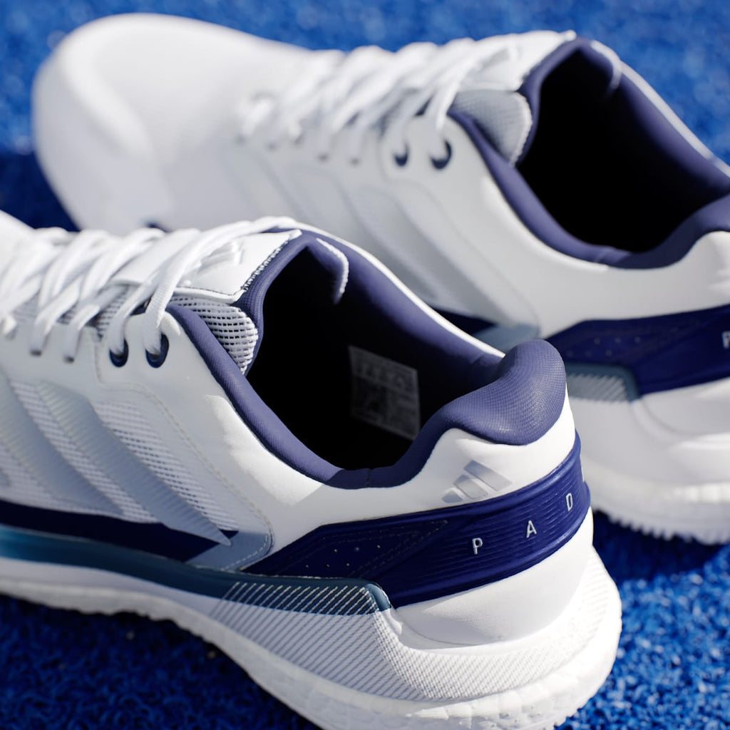 Adidas Men's Crazyquick BOOST Padel Shoes - Cloud White / Silver Metallic / Dark Blue - Image 9